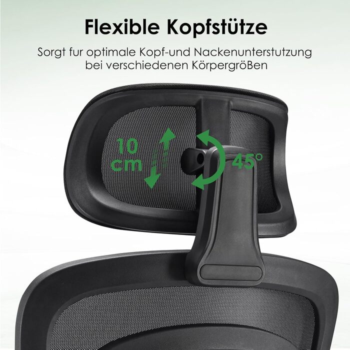 Ергономічне офісне крісло Farini, комп&39ютерне крісло з колесами, письмове крісло для комфортного домашнього офісу, крісло керівника з регульованою висотою та підголівником, чисто чорне