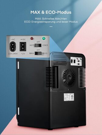 Міні-холодильник для кімнат 15 л, з 220 В змінного струму/12 В постійного струму для автомобіля та домашнього використання, Портат