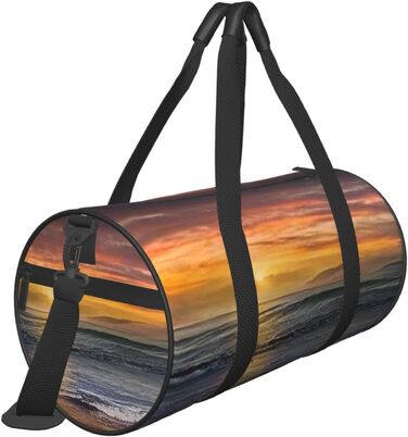 Спортивна дорожня сумка Bodybuilding Evolution великої місткості, легка та міцна, ідеальний подарунок для походів, відпочинку, ділових поїздок та іншого, дизайн Захід сонця на пляжі, універсальний розмір
