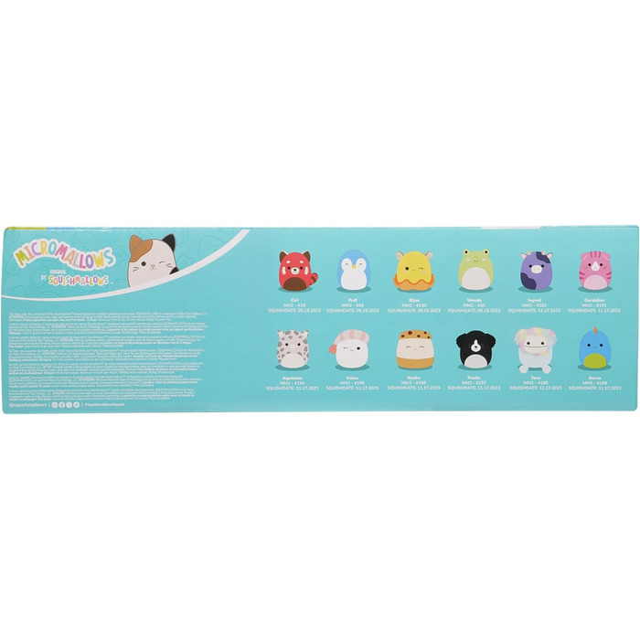 Мікромальви SQMM0039-12 шт., супервеликі міні-мальви, 6,5 см, сучасні плюшеві фігурки