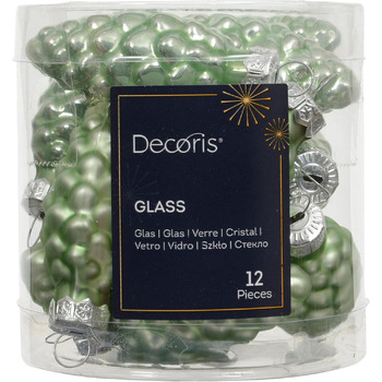 Ялинкові прикраси, скляні соснові шишки, 6 см х 12 шт. , ялинкові кулі, ялинкові кульки на Різдво - Ялинкові прикраси та прикраси - Матча зелений