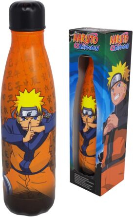 Термос багаторазового використання Naruto, Naruto Shippuden Зберігає напої гарячими або холодними протягом 12 годин для спорту, подорожей, щоденного використання, 500 мл Без BPA Офіційно ліцензований продукт