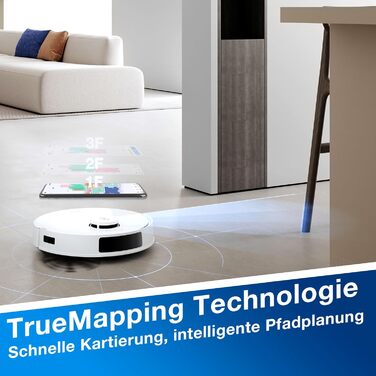 Вакуумний робот з функцією миття підлоги, проти заплутування волосся, час роботи 300 хвилин, дверні пороги 20 мм, інтелектуальне п