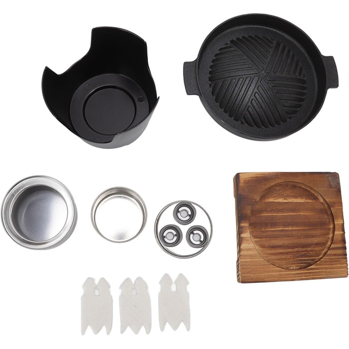 Кемпінговий гриль, чорний міні-стильний антипригарний портативний маленький вугільний гриль для кемпінгу, пікніків, подарунків на новосілля (19,5 см) Hn Bbq18a