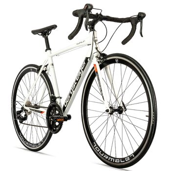 Шосейний велосипед Bergsteiger Tourmalet 28 дюймів, алюмінієвий гравійний велосипед з 14-швидкісними передачами, важить лише 11 кг, гравійний велосипед підходить для чоловіків та жінок зростом від 170 см, білий, 28 дюймів