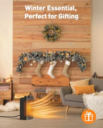 Енергозберігаючий вентилятор-обігрівач, 1500 Вт, 3 режими нагріву, керамічний електричний нагрівальний елемент, коливання 70, захист від перегріву та перекидання, тихий кімнатний обігрівач для використання в офісі, вітальні, спальні