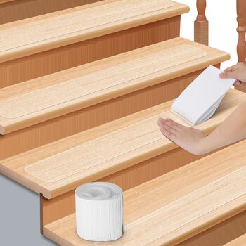 Килимки для сходів Cozary, протиковзкі килимки для сходів, прозорий водонепроникний самоклеючий килимок для сходів, протиковзкі сходинки, для дерев&39яних сходів у приміщенні, протиковзкий килимок, 15 шт. , 15 см x 60 см