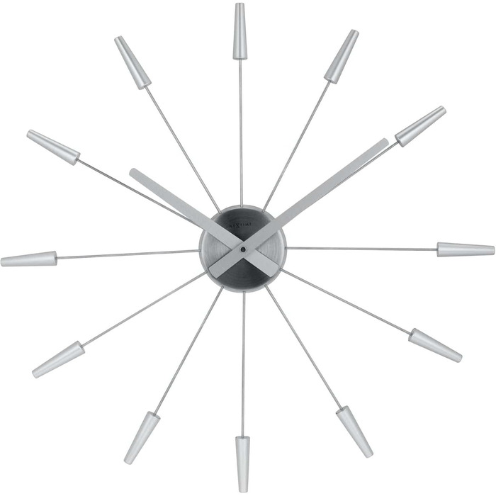 Настінний годинник techno line XXL NeXtime Plug Inn Silver 261 ZI, дерево, 60х60х4.2 см