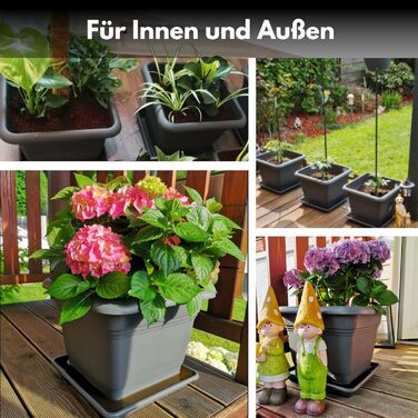 Набір з 3 горщиків для рослин великий відкритий, квітковий горщик великий 40x40 см, горщик для рослин квітковий горщик з блюдцем,