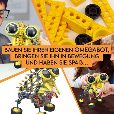 Робототехнічний конструктор Science4you Omegabot Створи свій ходячий робот, STEM-набір з 389 деталей, навчальна гра для дітей 8, 9, 10 років