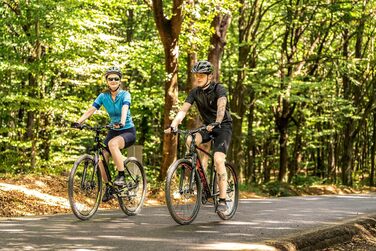 Гірський велосипед Licorne Bike Effect Premium з алюмінієвими дисковими гальмами, для хлопчиків і дівчаток, 21 швидкість, чорний/білий (2 дискові гальма), 29,0 дюймів