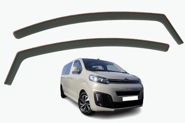 Комплект з 2 вітрових дефлекторів, сумісний з Citroen Dispatch, підходить для Citroen Jumpy, підходить для Peugeot Expert, підходить для Toyota Proace, 2016, 2017, 2018, 2019, 2021, 2021, 2022, 2023, 2024 моделі.