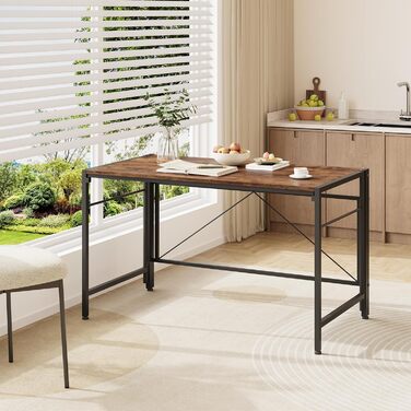 Складаний комп&39ютерний стіл 110 x 50 см Складаний комп&39ютерний стіл зі сталевим каркасом Компактний ПК-стіл Водонепроникний стіл для домашнього офісу, кабінету (ретро-коричневий) 50 x 100 см Ретро-коричневий