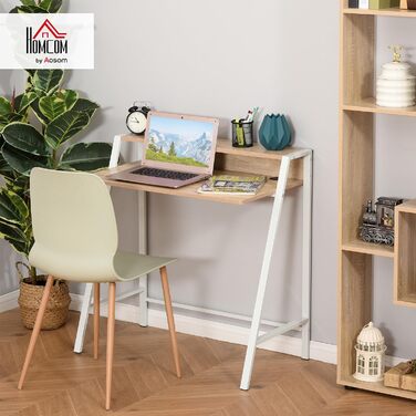 Сучасний комп'ютерний стіл HOMCOM, 84 x 45 x 85 см, білий дуб