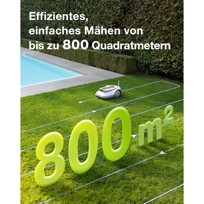 Робот-газонокосарка 800 без обмежувального дроту, повністю автоматична робот-газонокосарка з картуванням, надширокосмуговий зв'язо