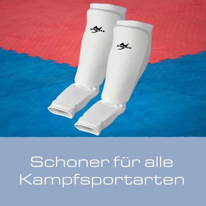 Захисні щитки для гомілок, білі, бавовняні Захисні щитки для багатьох бойових мистецтв Еластичні та пральні захисні щитки для гомілок