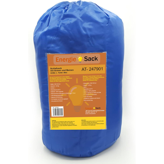 Портативний спальний мішок з ручками та ногами, підходить для використання в приміщенні та на вулиці, водовідштовхувальний для активного відпочинку, із застібками-блискавками для рук та ніг, для кемпінгу та підготовки.