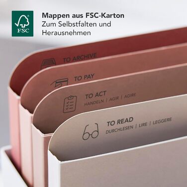 Лоток для документів Rotho MyPaper, органайзер для столу, тримач для документів, лоток для листів, поштова скринька, лоток для паперу, білий/червоний