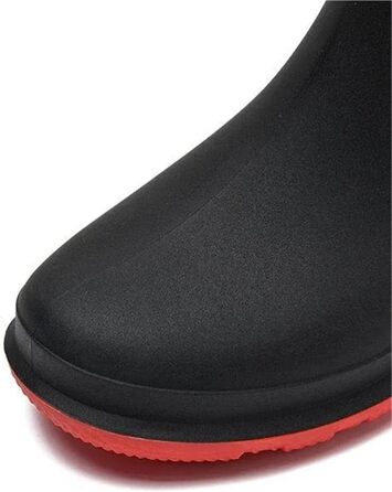 Зносостійке, нековзне чоловіче взуття з ПВХ без шнурків, водонепроникні пластикові гумові чоботи для чоловіків та підлітків, гумові чоботи на низькому підборі для дорослих, розмір 41 EU, чорний колір