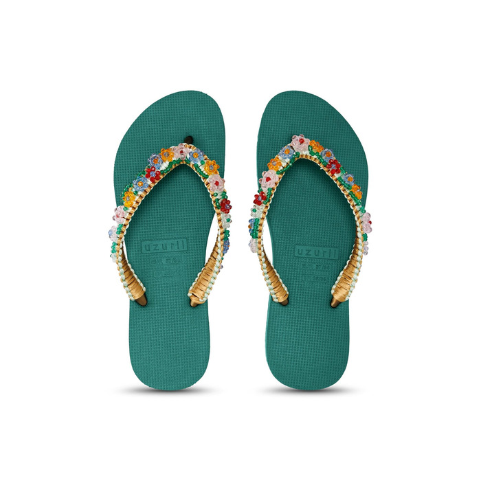 Узурій Макраме Дейзі Жіноча Стрінги Ручна робота 39/40 ЄС Темно-зелений