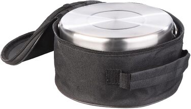 Кемпінгова сковорода Semptec Urban Survival Technology набір посуду для кемпінгу з нержавіючої сталі з 24 предметів, столовими приборами та сумкою (набір каструль, набір сковорідок)