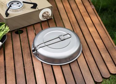 Безмежна подорож 22,8 см/1,5 л Кемпінгова сковорода для газової плити Титанова сковорода Ультралегкий похідний посуд Сковорода-гри