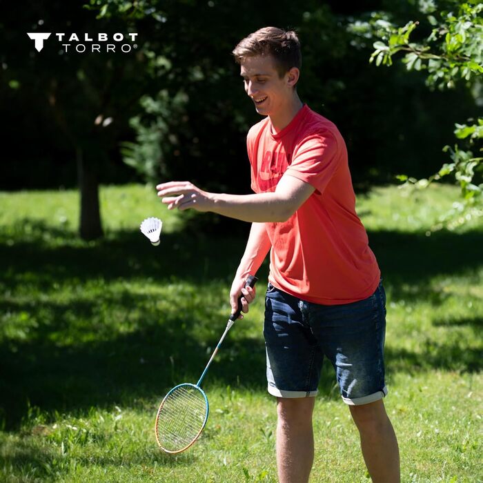 Набір для бадмінтону Talbot-Torro на 2 атакуючі ракетки, 2 ракетки, 2 волани, у високоякісній сумці. Набір для 2 атакуючих, 449411. Одинарний.