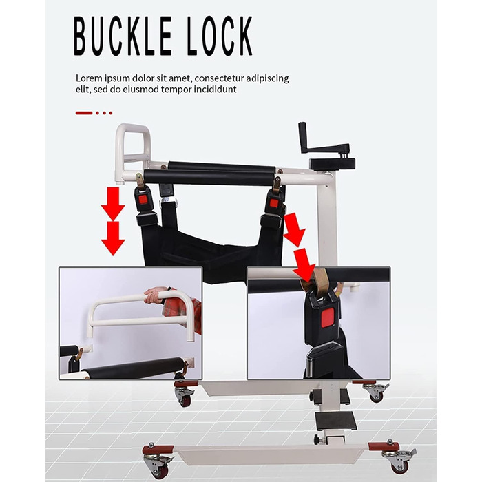 Сталеве транспортне крісло для перенесення інвалідних візків легке перенесення та допомога в пересуванні, підйомник для пацієнтів додому, підйомник сидіння для нічних туалетів, м'який підйомник для літніх пацієнтів з обмеженими можливостями