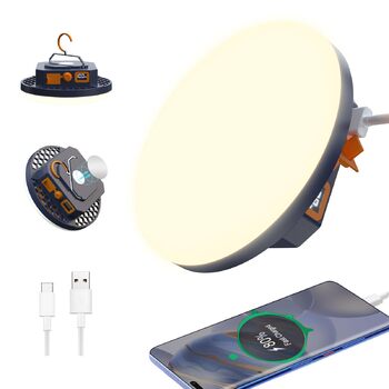 Акумуляторний кемпінговий ліхтар, акумулятор 10000 мАг, підвісний ліхтар для намету 3000 лм, портативний вуличний кемпінговий ліхтар 6500K, вуличний нічний ліхтар для ринку, ліхтар для риболовлі, аварійне освітлення для урагану (тепле)