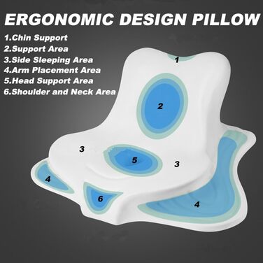 Подушка для шиї, подушка для голови, подушка для читання для ліжка та дивана, ергономічна клиноподібна подушка з піни з ефектом пам&39яті для підтримки спини та шиї, багатофункціональна клиноподібна подушка для сну на боці, спині та животі