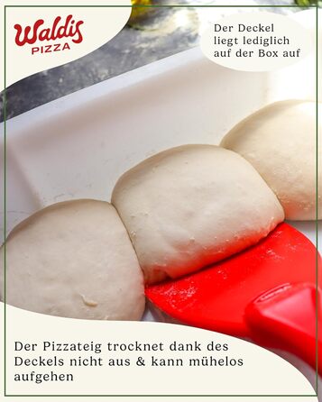 Коробка для піци Waldis Pizza Ball Box - 40 х 30 см, висота 10 см - Коробка для зберігання з кришкою - Коробка для розстойки тіста для піци - Аксесуари для піци