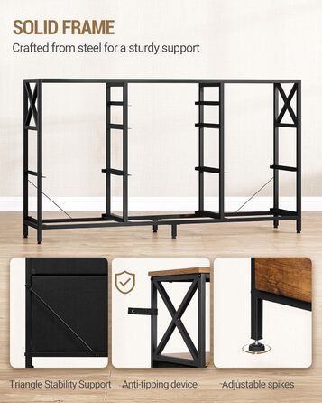 Комод Hzuaneri 140 см, 2 порти USB та 2 порти змінного струму, комод з 8 тканинними шухлядами, універсальні меблі для зберігання речей у вітальні та спальні, 30 x 140 x 86 см, вінтажний DU03801BEU