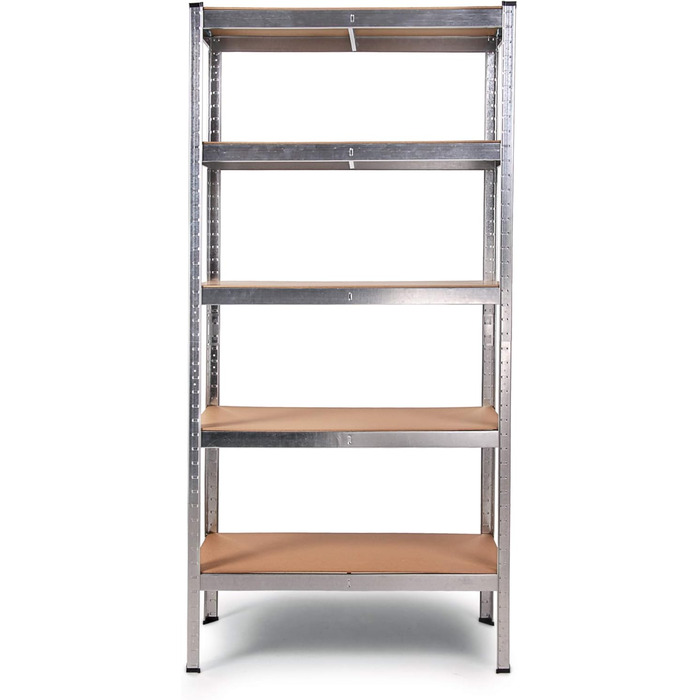 Металевий стелаж Ondis24 Thomas, полиця для зберігання 90x40x180 (В) см, полиця для підвалу, вантажопідйомність до 875 кг, сріблястий, з 5 полицями, вантажопідйомність кожна 175 кг, регульована висота, функціональний надміцний стелаж