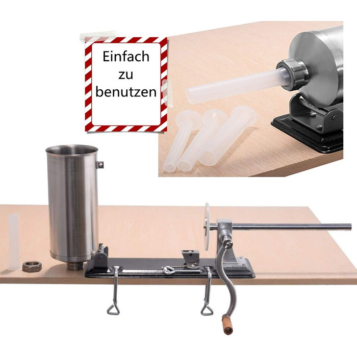 Ручна машина для набивання ковбас RELAX4LIFE 4,8 л, машина для набивання ковбас з 4 наповнювальними трубками, шприц для ковбас для