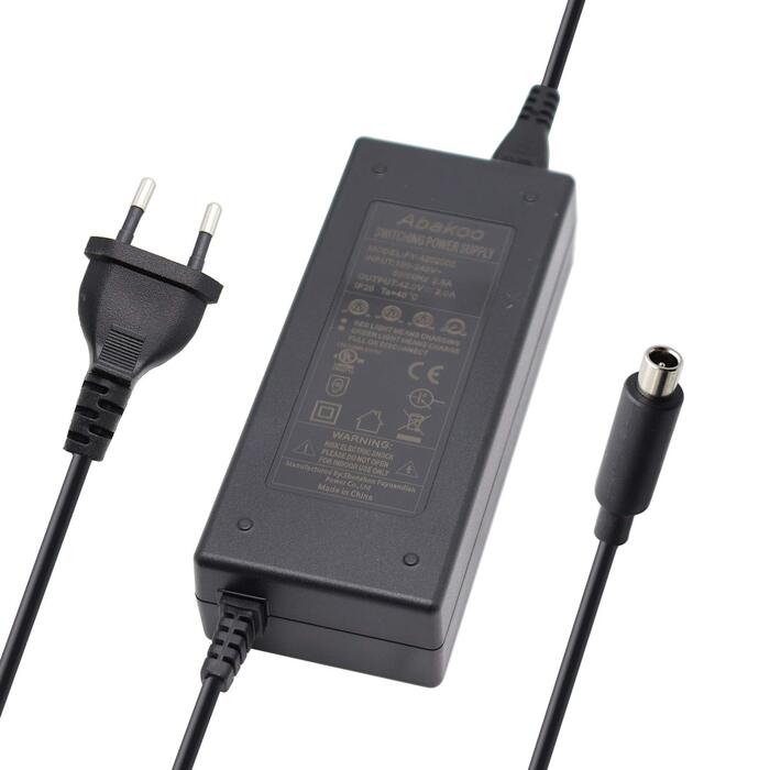 Зарядний пристрій Abakoo 42V 2A для велосипедів 36V, змінний зарядний пристрій для електровелосипедів Xiaomi 2 Wheels із самобалансуванням, розумний зарядний пристрій для літієвих акумуляторів для самокатів M365 Pedelec - RCA 8MM