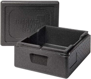 Термобокс Thermo Future Box GN 1/2, термобокс-холодильник, контейнер для транспортування та контейнер для підігріву, термобокс об&39ємом 10 літрів, термобокс виготовлений з EPP (експандованого поліпропілену), чорний