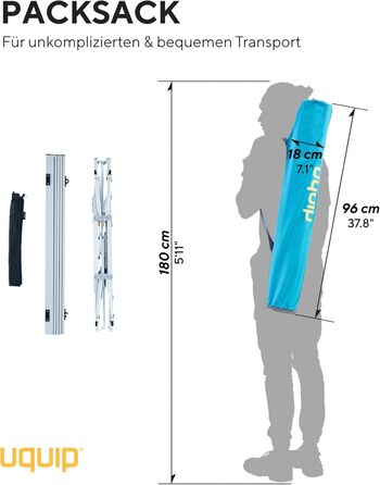 Кемпінговий стіл Uquip Variety M Silver I 53 x 46 x 90 см I Компактний розкладний стіл вантажопідйомністю 30 кг I Міцний розкладний стіл з алюмінію I Портативний вуличний стіл для кемпінгу, пікніків, фестивалів та саду