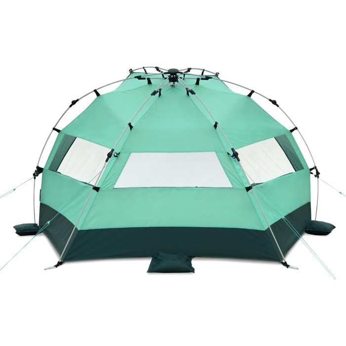 Великий пляжний навіс із захистом від ультрафіолету (UV80) для 3 осіб, включаючи піщані кілочки та сумку для переміщення. Захист від сонця для сімей, дітей, немовлят або собак - Bahamamint