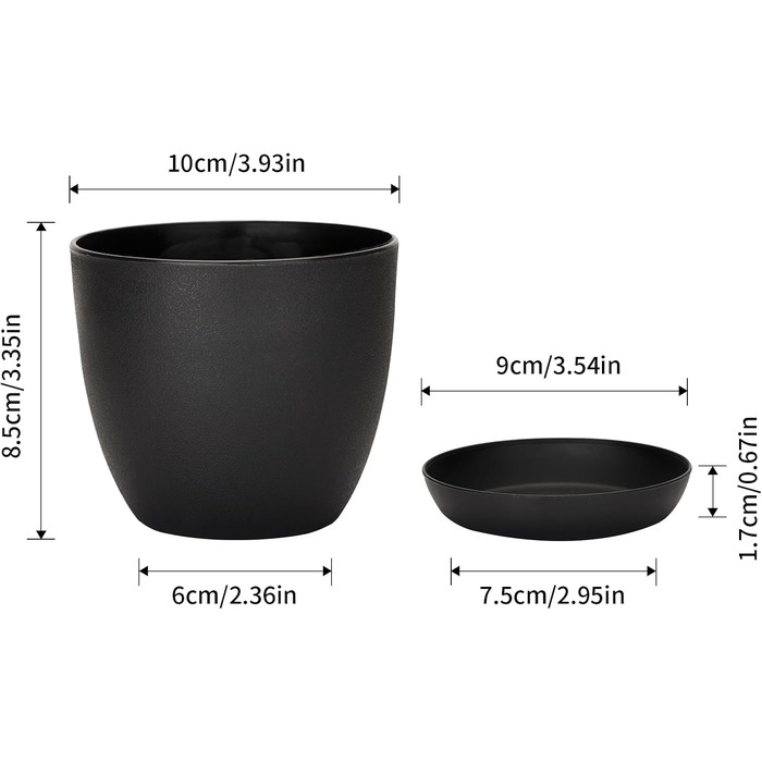 Квіткові горщики пластикові маленькі, товщина квіткового горщика, пластикові горщики для рослин круглі з блюдцем для сукулентів ма