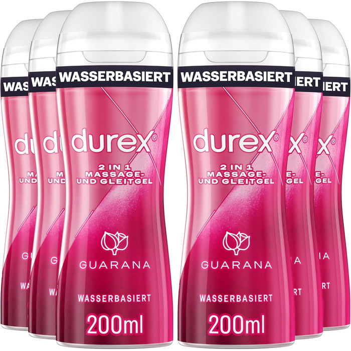 Гель для масажу та інтимної стимуляції Guarana Durex 2-in-1, 200 мл, 6 шт.