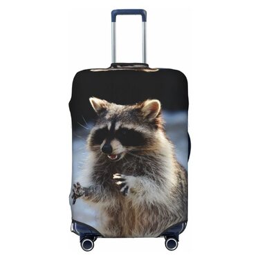 Чохол для валізи Миючий ведмедик з принтом, еластичний захист від подряпин та пилу, чорний, розмір 95