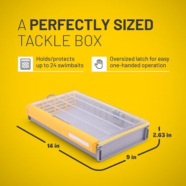 Коробка для риболовлі PLANO Edge 3700 Swimbait, 35,6 см Д x 22,9 см Ш x 6,7 см В, захищає до 24 приманок, універсальні рибальські коробки, технологія захисту від іржі Rustrictor, водонепроникне ущільнення, коробка для риболовлі EZ 3700 Swimbait