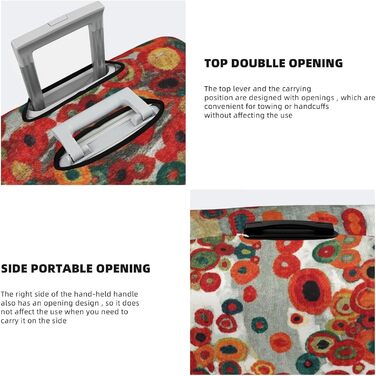 Чохол на валізу Абстрактні квіти, еластичний, водостійкий, захист валізи для подорожей та роботи (для валіз розміром 45,7 - 81,3 см), Чорний, Великий розмір