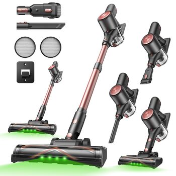Акумуляторний бездротовий пилосос Vexilar V10PRO (45kPa/450W/45хв) для збирання шерсті тварин, Pinkgold