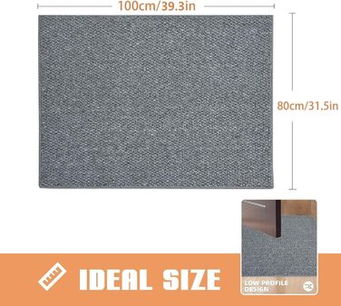 Килимок для внутрішніх приміщень, що вловлює бруд, 80x100 см, нековзний килимок для зовнішнього та внутрішнього використання, що миється, водонепроникний вхідний килимок, абсорбуючий килимок для вхідних дверей та дверей (сірий, 80 x 100 см)