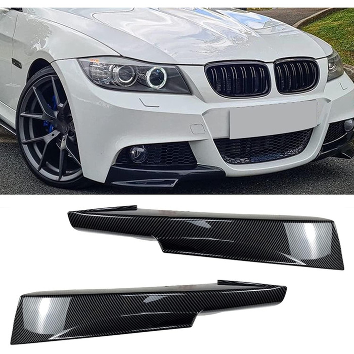 Передній спойлер автомобіля Спойлер для BMW Srie 3 E90 E91 320i 330i M-Tech LCI 2009 2010 2011 2012, Автомобільні передні бампери Губа Тіло Дифузор Спойлер Губа модифікована Нормальний вигляд A/Carbon Fiber