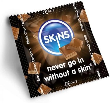 Презервативи Premium Skins зі смаком шоколаду, велика коробка Ультратонкі ароматизовані презервативи для орального та вагінального сексу Презервативи з екстра-ароматизованою лубрикантною речовиною для додаткового задоволення 100 шт.