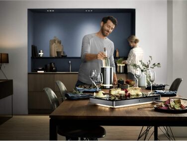 Електрична, нагрівальна плита, для нагрівання та охолодження їжі, 270 Вт, навколишнє освітлення, скляна поверхня