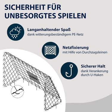 Футбольні ворота HUDORA XXL - Великі футбольні ворота для дітей та дорослих - Всепогодні та стабільні футбольні ворота з щільною сіткою для домашнього використання - Високоякісна стінка для зовнішніх воріт для відпочинку та тренувань (одинарні)