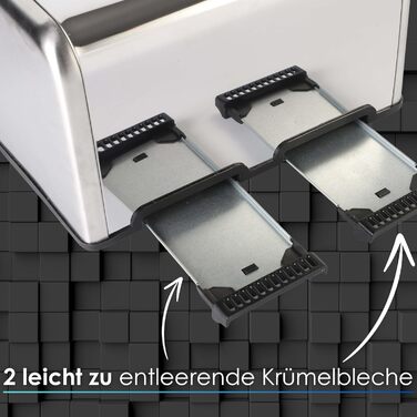 Тостер Steinborg long slot Цифровий дисплей зі зворотним відліком Кнопки з підсвічуванням Тостер на 4 скибочки XXL тостер 1630 Вт